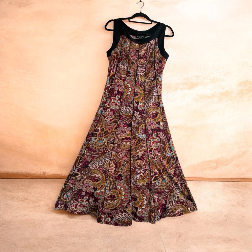 Perceptions New York Women's Paisley Midi Dress Size large Stretch